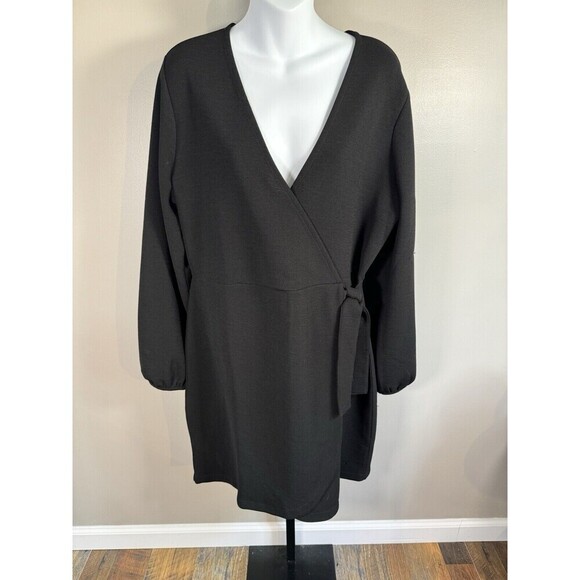 Madewell Dresses & Skirts - Madewell Bubble Sleeve TIE Front Mini Dress Size XL BOHO BLACK
